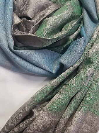 Printed Silk Multicolor - Sky Blue Printed Silk Multicolor - Sky Blue